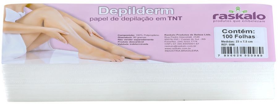 Papel Depilao Raskalo em TNT 80G c 100 Folhas 