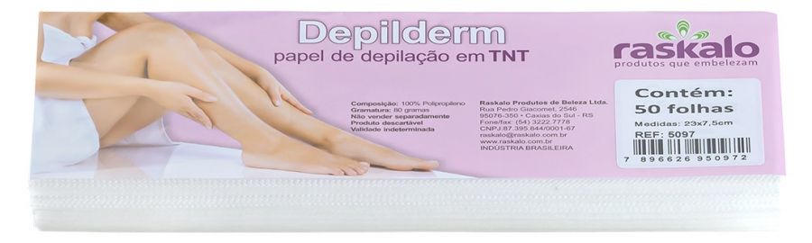 Papel de Depilao Raskalo TNT em 80G com 50 Folhas 