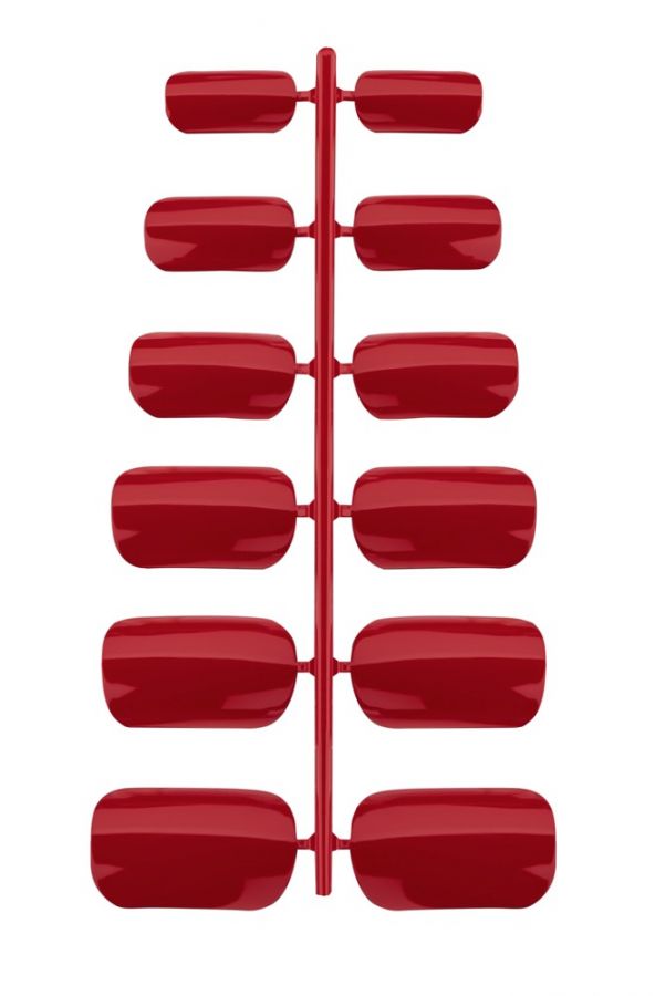 Unhas Postias Color Red com 24 un e abas adesivas